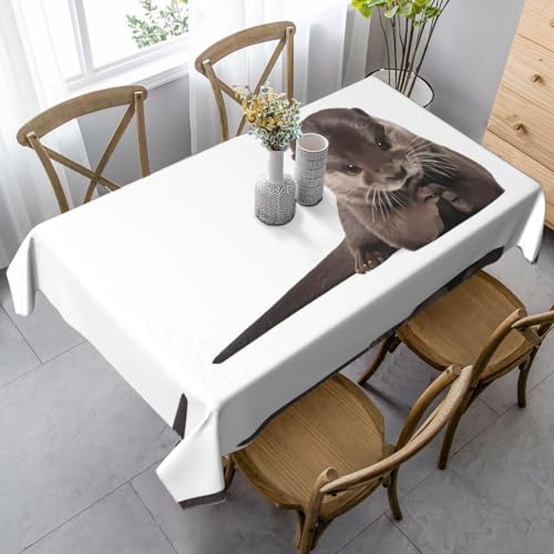 JaoXer Rechteckige Tischdecke mit süßem Otter-Druck, waschbar, klassische Küchendekoration für Esstisch, Tischplatte, Party-Tischdecken JaoXer Rechteckige Tischdecke mit süßem Otter-Druck, waschbar, klassische Küchendekoration für Esstisch, Tischplatte, Party-Tischdecken von JaoXer