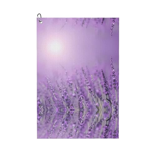 JaoXer Romantisches lila Lavendel Druck Golf Club Handtuch für Männer & Frauen - Tragbar mit Karabinerhaken - Perfekt für Sport, Yoga, Fitnessstudio, Strand JaoXer Romantisches lila Lavendel Druck Golf Club Handtuch für Männer & Frauen - Tragbar mit Karabinerhaken - Perfekt für Sport, Yoga, Fitnessstudio, Strand von JaoXer