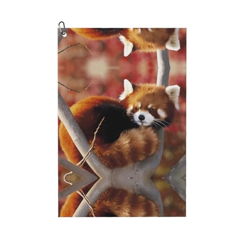 JaoXer Roter Panda Druck Golf Club Handtuch für Männer & Frauen - Tragbar mit Karabinerhaken - Perfekt für Sport, Yoga, Fitnessstudio, Strand JaoXer Roter Panda Druck Golf Club Handtuch für Männer & Frauen - Tragbar mit Karabinerhaken - Perfekt für Sport, Yoga, Fitnessstudio, Strand von JaoXer