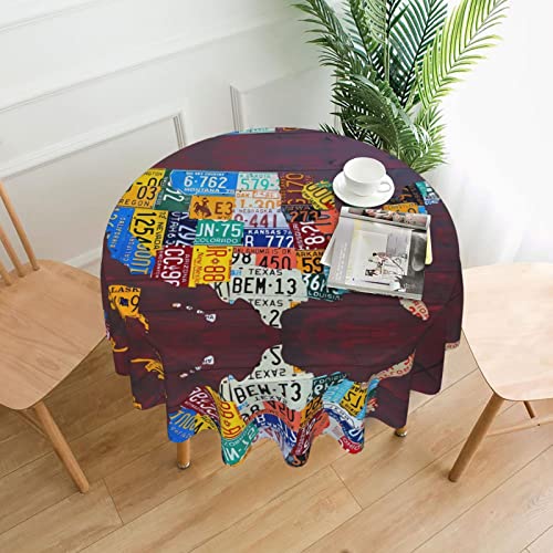 JaoXer Runde Tischdecke mit Nummernschildkarte, Esstischabdeckung für Esszimmer, Bürotreffen und Feiertage, 152,4 cm Couchtischdecke JaoXer Runde Tischdecke mit Nummernschildkarte, Esstischabdeckung für Esszimmer, Bürotreffen und Feiertage, 152,4 cm Couchtischdecke von JaoXer