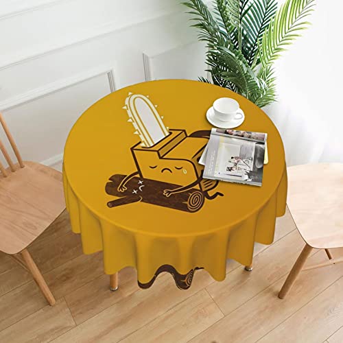 JaoXer Runde Tischdecke mit weinender Kettensäge, Esstischabdeckung für Esszimmer, Bürotreffen und Feiertage, 152,4 cm Couchtischdecke JaoXer Runde Tischdecke mit weinender Kettensäge, Esstischabdeckung für Esszimmer, Bürotreffen und Feiertage, 152,4 cm Couchtischdecke von JaoXer