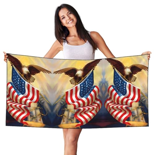 JaoXer Samt-Strandtuch, Motiv: schwarzer Silberfuchs, Motiv: Amerikanische USA-Flagge, Adler, Kunstdruck, weiches Handtuch für Zuhause, Reisen, Schwimmbad, Sonnenbad, Fitnessstudio JaoXer Samt-Strandtuch, Motiv: schwarzer Silberfuchs, Motiv: Amerikanische USA-Flagge, Adler, Kunstdruck, weiches Handtuch für Zuhause, Reisen, Schwimmbad, Sonnenbad, Fitnessstudio von JaoXer