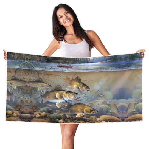 JaoXer Samt-Strandtuch, Motiv: weißer Silberfuchs – Fischerdruck, weiches Handtuch für Zuhause, Reisen, Schwimmbad, Sonnenbaden, Fitnessstudio JaoXer Samt-Strandtuch, Motiv: weißer Silberfuchs – Fischerdruck, weiches Handtuch für Zuhause, Reisen, Schwimmbad, Sonnenbaden, Fitnessstudio von JaoXer