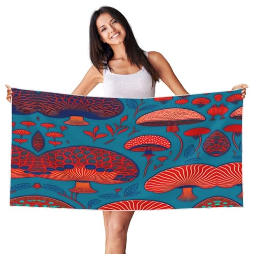 JaoXer Samt-Strandtuch, Motiv: weißer Silberfuchs – Pilz- und Blätter-Druck, weiches Handtuch für Zuhause, Reisen, Schwimmbad, Sonnenbad, Fitnessstudio JaoXer Samt-Strandtuch, Motiv: weißer Silberfuchs – Pilz- und Blätter-Druck, weiches Handtuch für Zuhause, Reisen, Schwimmbad, Sonnenbad, Fitnessstudio von JaoXer