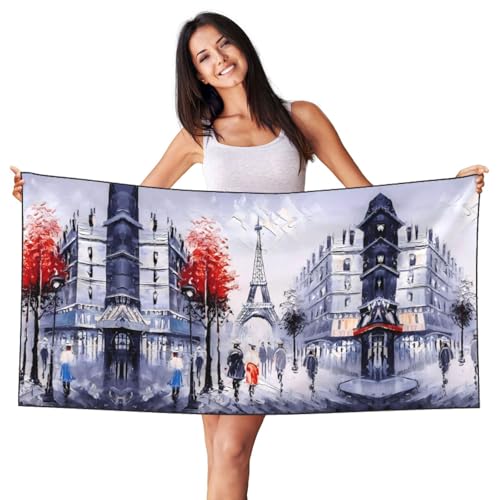 JaoXer Samt-Strandtuch mit schwarzem Silberfuchs – Paris City Tree Eiffelturm Kunstdruck weiches Handtuch für Zuhause, Reisen, Schwimmbad, Sonnenbaden, Fitnessstudio JaoXer Samt-Strandtuch mit schwarzem Silberfuchs – Paris City Tree Eiffelturm Kunstdruck weiches Handtuch für Zuhause, Reisen, Schwimmbad, Sonnenbaden, Fitnessstudio von JaoXer
