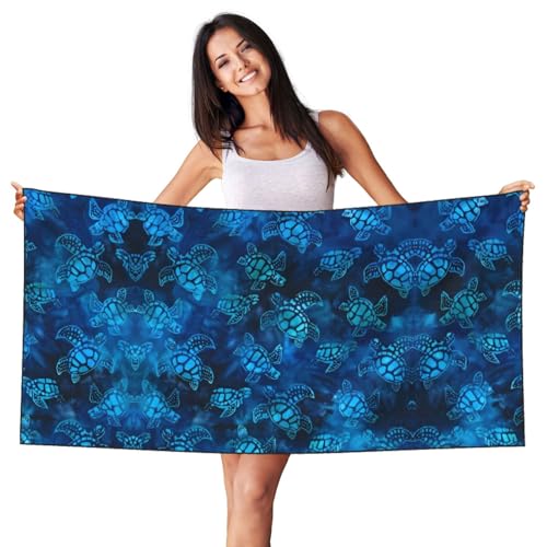 JaoXer Samt-Strandtuch mit schwarzem und silberfarbenem Fuchs – Meeresschildkröte, blaues Druck, weiches Handtuch für Zuhause, Reisen, Schwimmbad, Sonnenbad, Fitnessstudio JaoXer Samt-Strandtuch mit schwarzem und silberfarbenem Fuchs – Meeresschildkröte, blaues Druck, weiches Handtuch für Zuhause, Reisen, Schwimmbad, Sonnenbad, Fitnessstudio von JaoXer