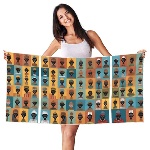JaoXer Samt-Strandtuch mit weißem Silberfuchs-Druck, weiches Handtuch für Zuhause, Reisen, Schwimmbad, Sonnenbaden, Fitnessstudio von JaoXer