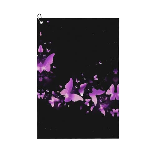 JaoXer Schmetterling Lila Druck Golf Club Handtuch für Männer & Frauen - Tragbar mit Karabinerhaken - Perfekt für Sport, Yoga, Fitnessstudio, Strand JaoXer Schmetterling Lila Druck Golf Club Handtuch für Männer & Frauen - Tragbar mit Karabinerhaken - Perfekt für Sport, Yoga, Fitnessstudio, Strand von JaoXer