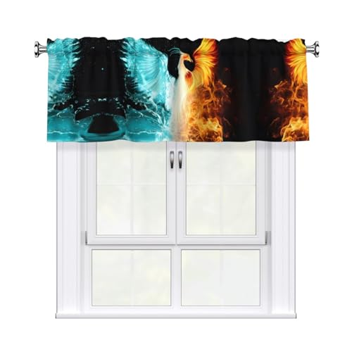 JaoXer Schöner Vorhang mit Phönix-Druck, 137,2 x 45,7 cm, Fensterdekoration für Heimdekoration, perfekt für Badezimmer, Waschküche JaoXer Schöner Vorhang mit Phönix-Druck, 137,2 x 45,7 cm, Fensterdekoration für Heimdekoration, perfekt für Badezimmer, Waschküche von JaoXer