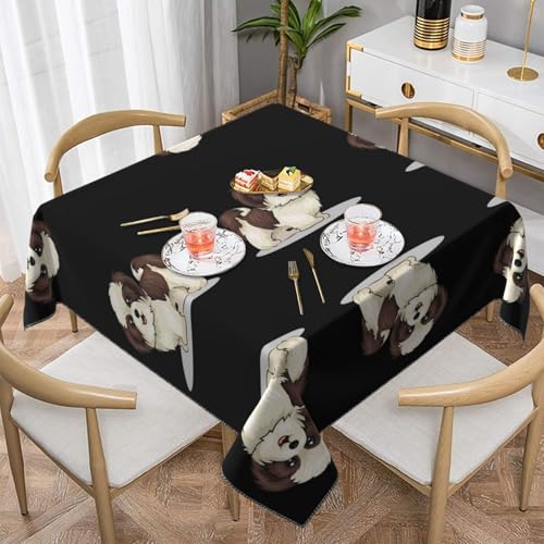 JaoXer Shih Tzu Tischdecke mit Hundemotiv, quadratisch, perfekt für drinnen und draußen, Esstisch, Couchtisch und Bürotreffen JaoXer Shih Tzu Tischdecke mit Hundemotiv, quadratisch, perfekt für drinnen und draußen, Esstisch, Couchtisch und Bürotreffen von JaoXer