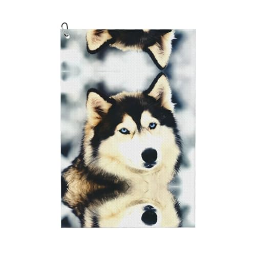 JaoXer Sibirischer Husky Druck Golf Club Handtuch für Männer & Frauen - Tragbar mit Karabinerhaken - Perfekt für Sport, Yoga, Fitnessstudio, Strand JaoXer Sibirischer Husky Druck Golf Club Handtuch für Männer & Frauen - Tragbar mit Karabinerhaken - Perfekt für Sport, Yoga, Fitnessstudio, Strand von JaoXer