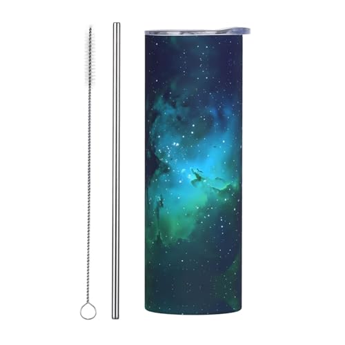 JaoXer Straw Zweiteiliges Set Edelstahlbecher mit Deckel, 590 ml, Galaxie-Grün-Druck, isolierte Wasserflasche, perfekt für Sport, Büro und Zuhause JaoXer Straw Zweiteiliges Set Edelstahlbecher mit Deckel, 590 ml, Galaxie-Grün-Druck, isolierte Wasserflasche, perfekt für Sport, Büro und Zuhause von JaoXer
