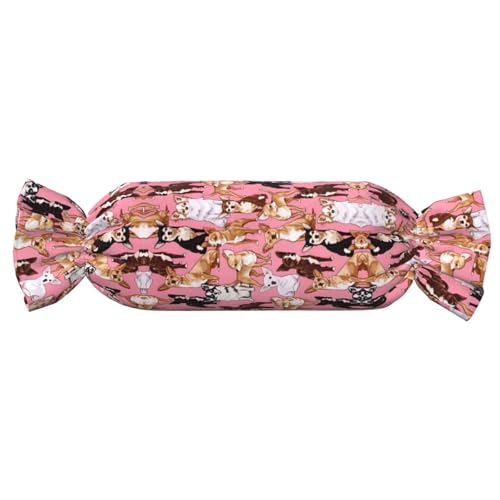 JaoXer 【Süßigkeitenförmiges zylindrisches Kissen】Verstellbare Nackenstütze, Plüsch-Körperkissen mit weichem Chiwawas Hund Rosa Druckdesign JaoXer 【Süßigkeitenförmiges zylindrisches Kissen】Verstellbare Nackenstütze, Plüsch-Körperkissen mit weichem Chiwawas Hund Rosa Druckdesign von JaoXer