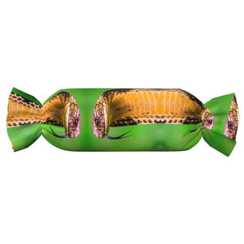 JaoXer 【Süßigkeitenförmiges zylindrisches Kissen】Verstellbare Nackenstütze, Plüsch-Körperkissen mit weichem Cobra-Schlangen-Druck-Design JaoXer 【Süßigkeitenförmiges zylindrisches Kissen】Verstellbare Nackenstütze, Plüsch-Körperkissen mit weichem Cobra-Schlangen-Druck-Design von JaoXer