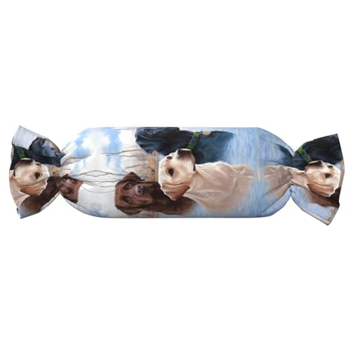 JaoXer 【Süßigkeitenförmiges zylindrisches Kissen】Verstellbare Nackenstütze, Plüsch-Körperkissen mit weichem Labrador Retriever-Druckdesign JaoXer 【Süßigkeitenförmiges zylindrisches Kissen】Verstellbare Nackenstütze, Plüsch-Körperkissen mit weichem Labrador Retriever-Druckdesign von JaoXer