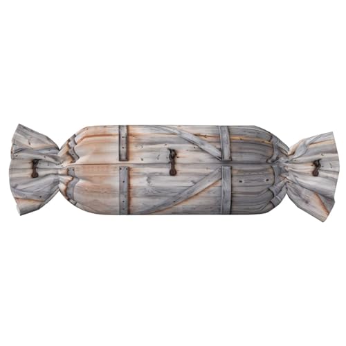 JaoXer 【Süßigkeitenförmiges zylindrisches Kissen】Verstellbare Nackenstütze, Plüsch-Körperkissen mit weichem Landhaus-Scheunen-Holztür-Druck-Design JaoXer 【Süßigkeitenförmiges zylindrisches Kissen】Verstellbare Nackenstütze, Plüsch-Körperkissen mit weichem Landhaus-Scheunen-Holztür-Druck-Design von JaoXer