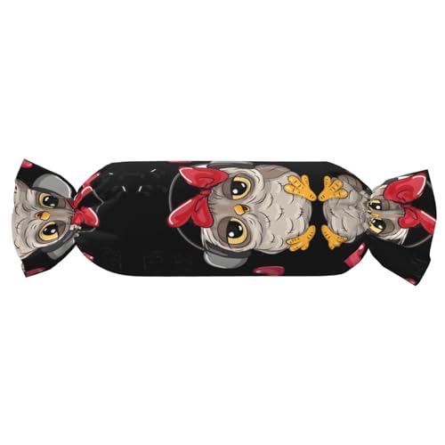 JaoXer 【Süßigkeitenförmiges zylindrisches Kissen】Verstellbare Nackenstütze, Plüsch-Körperkissen mit weichem Liebes-Eulen-Druck-Design JaoXer 【Süßigkeitenförmiges zylindrisches Kissen】Verstellbare Nackenstütze, Plüsch-Körperkissen mit weichem Liebes-Eulen-Druck-Design von JaoXer
