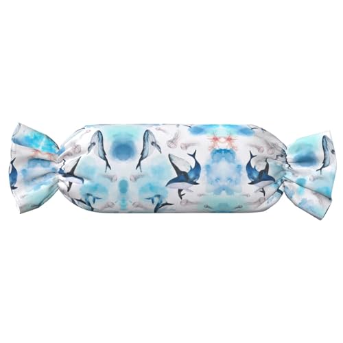 JaoXer 【Süßigkeitenförmiges zylindrisches Kissen】Verstellbare Nackenstütze, Plüsch-Körperkissen mit weichem Meerwal- und Quallen-Druckdesign JaoXer 【Süßigkeitenförmiges zylindrisches Kissen】Verstellbare Nackenstütze, Plüsch-Körperkissen mit weichem Meerwal- und Quallen-Druckdesign von JaoXer
