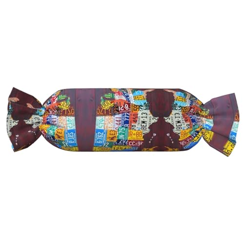 JaoXer 【Süßigkeitenförmiges zylindrisches Kissen】Verstellbare Nackenstütze, Plüsch-Körperkissen mit weichem Nummernschild-Kartendruck-Design JaoXer 【Süßigkeitenförmiges zylindrisches Kissen】Verstellbare Nackenstütze, Plüsch-Körperkissen mit weichem Nummernschild-Kartendruck-Design von JaoXer