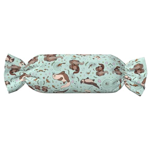 JaoXer 【Süßigkeitenförmiges zylindrisches Kissen】Verstellbare Nackenstütze, Plüsch-Körperkissen mit weichem Otter-Druckdesign JaoXer 【Süßigkeitenförmiges zylindrisches Kissen】Verstellbare Nackenstütze, Plüsch-Körperkissen mit weichem Otter-Druckdesign von JaoXer