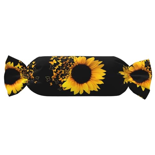 JaoXer 【Süßigkeitenförmiges zylindrisches Kissen】Verstellbare Nackenstütze, Plüsch-Körperkissen mit weichem Sonnenblumen-Blumen-Schmetterling-Kunstdruck-Design JaoXer 【Süßigkeitenförmiges zylindrisches Kissen】Verstellbare Nackenstütze, Plüsch-Körperkissen mit weichem Sonnenblumen-Blumen-Schmetterling-Kunstdruck-Design von JaoXer