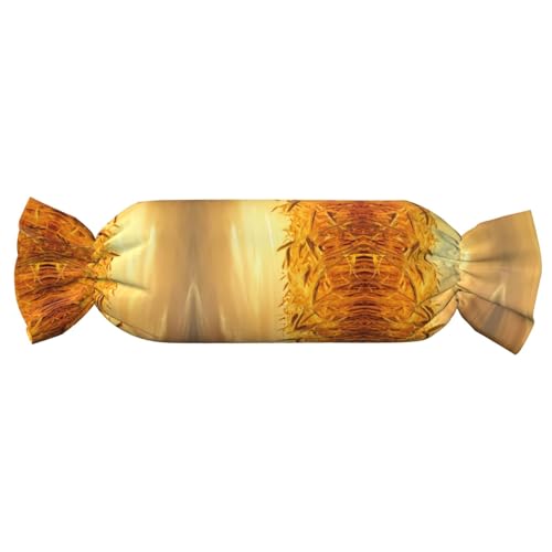 JaoXer 【Süßigkeitenförmiges zylindrisches Kissen】Verstellbare Nackenstütze, Plüsch-Körperkissen mit weichem Weizenfelddruck-Design von JaoXer