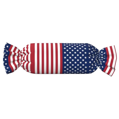JaoXer 【Süßigkeitenförmiges zylindrisches Kissen】Verstellbare Nackenstütze, Plüsch-Körperkissen mit weichem amerikanischem Flaggen-Stern-Streifen-Druckdesign JaoXer 【Süßigkeitenförmiges zylindrisches Kissen】Verstellbare Nackenstütze, Plüsch-Körperkissen mit weichem amerikanischem Flaggen-Stern-Streifen-Druckdesign von JaoXer