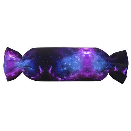 JaoXer 【Süßigkeitenförmiges zylindrisches Kissen】Verstellbare Nackenstütze, Plüsch-Körperkissen mit weichem blauen Galaxie-Druck-Design JaoXer 【Süßigkeitenförmiges zylindrisches Kissen】Verstellbare Nackenstütze, Plüsch-Körperkissen mit weichem blauen Galaxie-Druck-Design von JaoXer