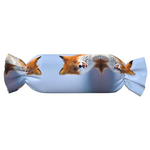 JaoXer 【Süßigkeitenförmiges zylindrisches Kissen】Verstellbare Nackenstütze, Plüsch-Körperkissen mit weichem kleinen Fuchs-Druckdesign JaoXer 【Süßigkeitenförmiges zylindrisches Kissen】Verstellbare Nackenstütze, Plüsch-Körperkissen mit weichem kleinen Fuchs-Druckdesign von JaoXer