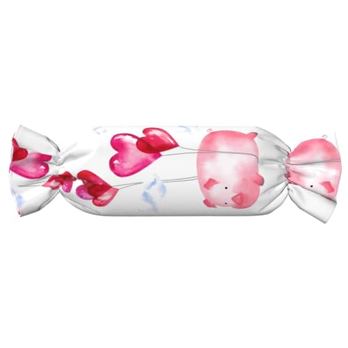 JaoXer 【Süßigkeitenförmiges zylindrisches Kissen】Verstellbare Nackenstütze, Plüsch-Körperkissen mit weichem lustigem Schweine-Druck-Design JaoXer 【Süßigkeitenförmiges zylindrisches Kissen】Verstellbare Nackenstütze, Plüsch-Körperkissen mit weichem lustigem Schweine-Druck-Design von JaoXer