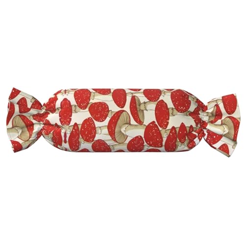 JaoXer 【Süßigkeitenförmiges zylindrisches Kissen】Verstellbare Nackenstütze, Plüsch-Körperkissen mit weichem rot-weißem Pilzdruck-Design JaoXer 【Süßigkeitenförmiges zylindrisches Kissen】Verstellbare Nackenstütze, Plüsch-Körperkissen mit weichem rot-weißem Pilzdruck-Design von JaoXer