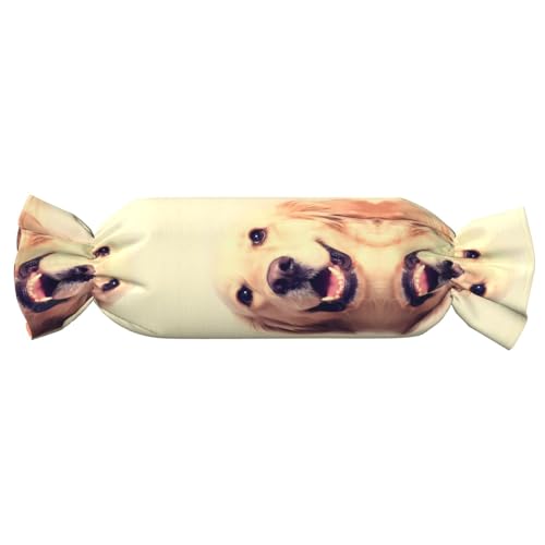 JaoXer 【Süßigkeitenförmiges zylindrisches Kissen】Verstellbare Nackenstütze, Plüsch-Körperkissen mit weichem schönem goldenem Hunde-Druck-Design JaoXer 【Süßigkeitenförmiges zylindrisches Kissen】Verstellbare Nackenstütze, Plüsch-Körperkissen mit weichem schönem goldenem Hunde-Druck-Design von JaoXer