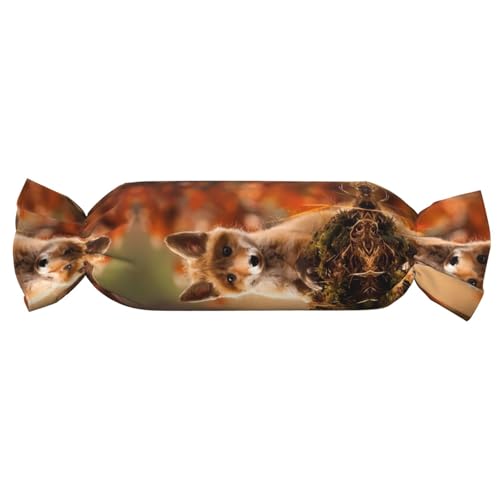 JaoXer 【Süßigkeitenförmiges zylindrisches Kissen】Verstellbare Nackenstütze, Plüsch-Körperkissen mit weichem süßem Baby-Fuchs-Druck-Design JaoXer 【Süßigkeitenförmiges zylindrisches Kissen】Verstellbare Nackenstütze, Plüsch-Körperkissen mit weichem süßem Baby-Fuchs-Druck-Design von JaoXer