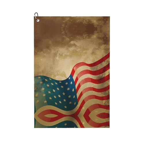 JaoXer Vintage Amerikanische Flagge 4. Juli USA Druck Golf Club Handtuch für Männer & Frauen - Tragbar mit Karabiner Clip - Perfekt für Sport, Yoga, Fitnessstudio, Strand JaoXer Vintage Amerikanische Flagge 4. Juli USA Druck Golf Club Handtuch für Männer & Frauen - Tragbar mit Karabiner Clip - Perfekt für Sport, Yoga, Fitnessstudio, Strand von JaoXer
