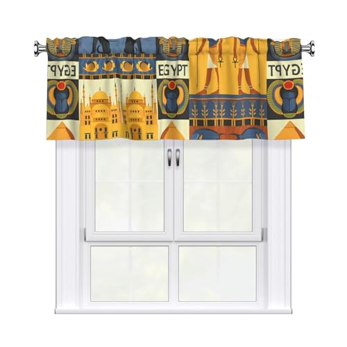 JaoXer Vorhang, Motiv: antikes Ägypten, Stammes-Serie, 137,2 x 45,7 cm, Fensterdekoration für Heimdekoration, perfekt für Badezimmer, Waschküche JaoXer Vorhang, Motiv: antikes Ägypten, Stammes-Serie, 137,2 x 45,7 cm, Fensterdekoration für Heimdekoration, perfekt für Badezimmer, Waschküche von JaoXer