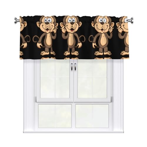 JaoXer Vorhang mit Affen-Druck, 137,2 x 45,7 cm, Fensterdekoration für Heimdekoration, perfekt für Badezimmer, Waschküche JaoXer Vorhang mit Affen-Druck, 137,2 x 45,7 cm, Fensterdekoration für Heimdekoration, perfekt für Badezimmer, Waschküche von JaoXer