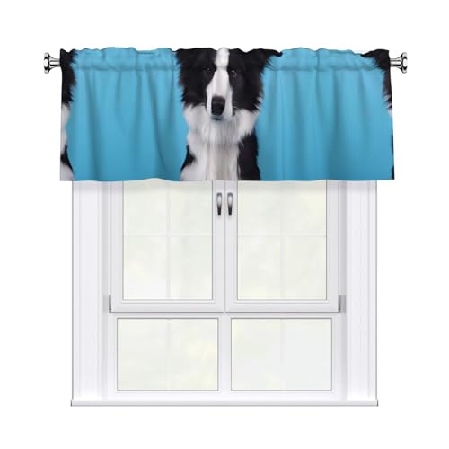 JaoXer Vorhang mit Bordüren-Collie-Druck, 137,2 x 45,7 cm, Fensterdekoration für Heimdekoration, perfekt für Badezimmer, Waschküche JaoXer Vorhang mit Bordüren-Collie-Druck, 137,2 x 45,7 cm, Fensterdekoration für Heimdekoration, perfekt für Badezimmer, Waschküche von JaoXer