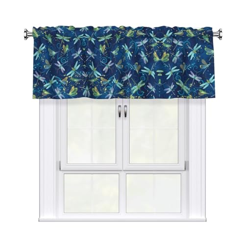 JaoXer Vorhang mit Libellen-Druck, 137,2 x 45,7 cm, Fensterdekoration für Heimdekoration, perfekt für Badezimmer, Waschküche, Blau JaoXer Vorhang mit Libellen-Druck, 137,2 x 45,7 cm, Fensterdekoration für Heimdekoration, perfekt für Badezimmer, Waschküche, Blau von JaoXer
