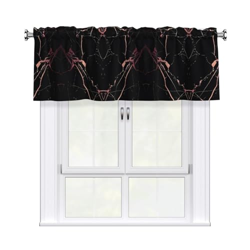 JaoXer Vorhang mit Marmor-Druck, 137,2 x 45,7 cm, Schwarz / Rotgold, Fensterdekoration für Zuhause, perfekt für Badezimmer, Waschküche JaoXer Vorhang mit Marmor-Druck, 137,2 x 45,7 cm, Schwarz / Rotgold, Fensterdekoration für Zuhause, perfekt für Badezimmer, Waschküche von JaoXer
