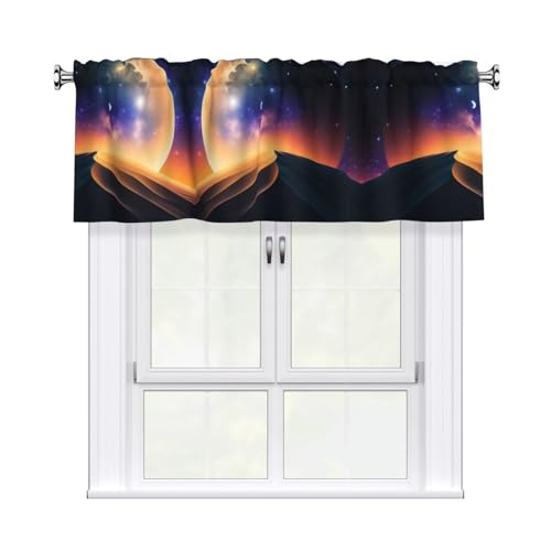 JaoXer Vorhang mit Mond-Motiv, 137,2 x 45,7 cm, Fensterdekoration für Zuhause, perfekt für Badezimmer, Waschküche JaoXer Vorhang mit Mond-Motiv, 137,2 x 45,7 cm, Fensterdekoration für Zuhause, perfekt für Badezimmer, Waschküche von JaoXer