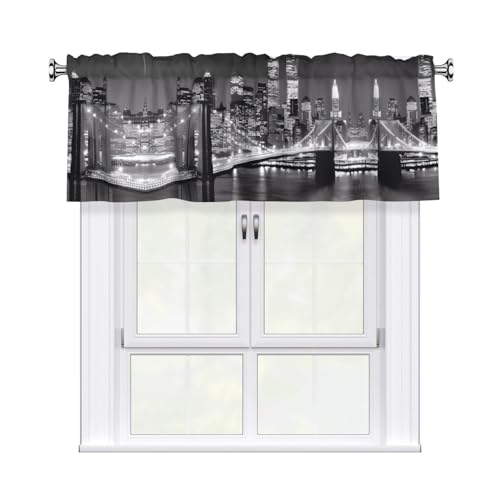 JaoXer Vorhang mit New York-Druck, 137,2 x 45,7 cm, Fensterdekoration für Heimdekoration, perfekt für Badezimmer, Waschküche JaoXer Vorhang mit New York-Druck, 137,2 x 45,7 cm, Fensterdekoration für Heimdekoration, perfekt für Badezimmer, Waschküche von JaoXer