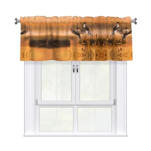 JaoXer Vorhang mit Ölgemälde-Motiv, Entenmuster, 137,2 x 45,7 cm, Fensterdekoration für Heimdekoration, perfekt für Badezimmer, Waschküche JaoXer Vorhang mit Ölgemälde-Motiv, Entenmuster, 137,2 x 45,7 cm, Fensterdekoration für Heimdekoration, perfekt für Badezimmer, Waschküche von JaoXer