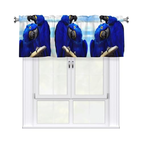 JaoXer Vorhang mit Papageien-Motiv, 137,2 x 45,7 cm, Fensterdekoration für Heimdekoration, perfekt für Badezimmer, Waschküche, Blau JaoXer Vorhang mit Papageien-Motiv, 137,2 x 45,7 cm, Fensterdekoration für Heimdekoration, perfekt für Badezimmer, Waschküche, Blau von JaoXer