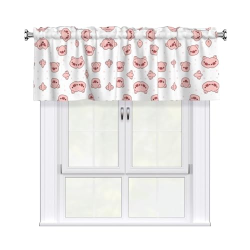 JaoXer Vorhang mit Schweine-Druck, 137,2 x 45,7 cm, Fensterdekoration für Heimdekoration, perfekt für Badezimmer, Waschküche von JaoXer
