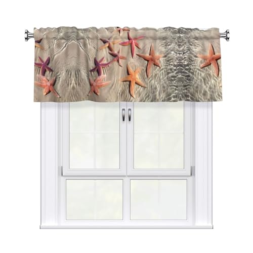 JaoXer Vorhang mit Seesternmotiv, 137,2 x 45,7 cm, Fensterdekoration für Zuhause, perfekt für Badezimmer, Waschküche JaoXer Vorhang mit Seesternmotiv, 137,2 x 45,7 cm, Fensterdekoration für Zuhause, perfekt für Badezimmer, Waschküche von JaoXer