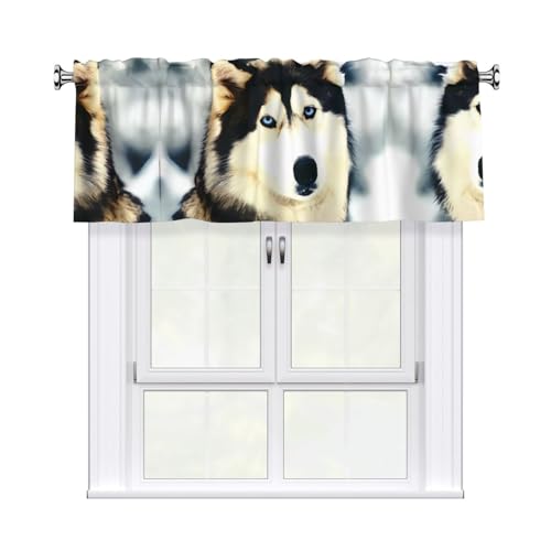 JaoXer Vorhang mit Sibirischem Husky-Druck, 137,2 x 45,7 cm, Fensterdekoration für Heimdekoration, perfekt für Badezimmer, Waschküche JaoXer Vorhang mit Sibirischem Husky-Druck, 137,2 x 45,7 cm, Fensterdekoration für Heimdekoration, perfekt für Badezimmer, Waschküche von JaoXer