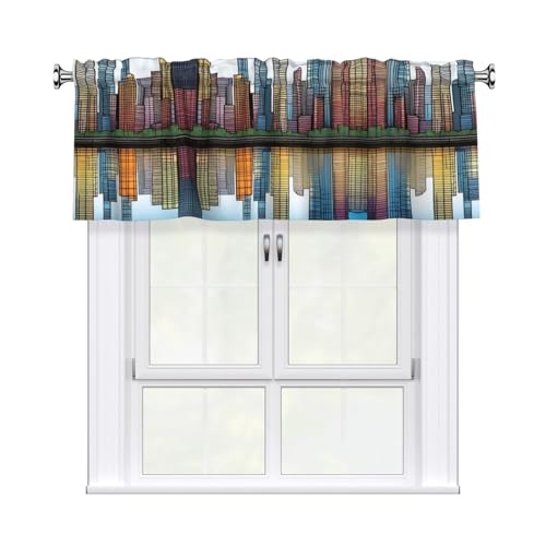 JaoXer Vorhang mit Stadtbild-Druck, 137,2 x 45,7 cm, Fensterdekoration für Heimdekoration, perfekt für Badezimmer, Waschküche JaoXer Vorhang mit Stadtbild-Druck, 137,2 x 45,7 cm, Fensterdekoration für Heimdekoration, perfekt für Badezimmer, Waschküche von JaoXer