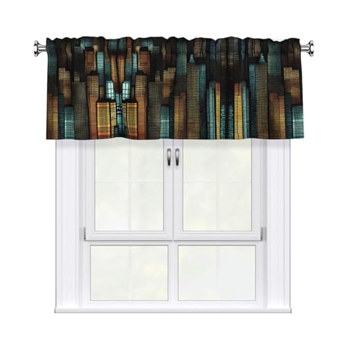 JaoXer Vorhang mit Stadtlicht-Druck, 137,2 x 45,7 cm, Fensterdekoration für Heimdekoration, perfekt für Badezimmer, Waschküche JaoXer Vorhang mit Stadtlicht-Druck, 137,2 x 45,7 cm, Fensterdekoration für Heimdekoration, perfekt für Badezimmer, Waschküche von JaoXer