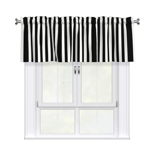 JaoXer Vorhang mit Streifendruck, 137,2 x 45,7 cm, Fensterdekoration für Heimdekoration, perfekt für Badezimmer, Waschküche, Schwarz / Weiß JaoXer Vorhang mit Streifendruck, 137,2 x 45,7 cm, Fensterdekoration für Heimdekoration, perfekt für Badezimmer, Waschküche, Schwarz / Weiß von JaoXer