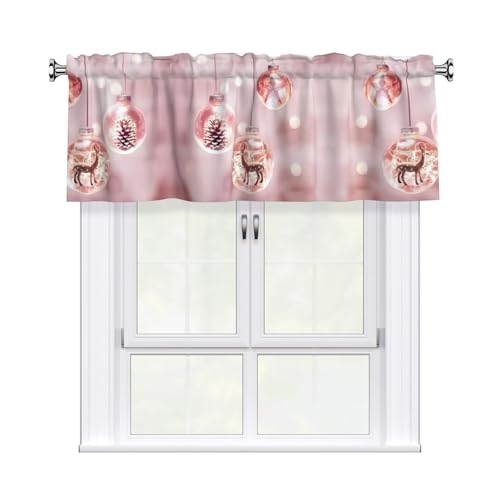 JaoXer Vorhang mit Weihnachtskugel-Druck, 137,2 x 45,7 cm, Fensterdekoration für Heimdekoration, perfekt für Badezimmer, Waschküche, Rosa JaoXer Vorhang mit Weihnachtskugel-Druck, 137,2 x 45,7 cm, Fensterdekoration für Heimdekoration, perfekt für Badezimmer, Waschküche, Rosa von JaoXer